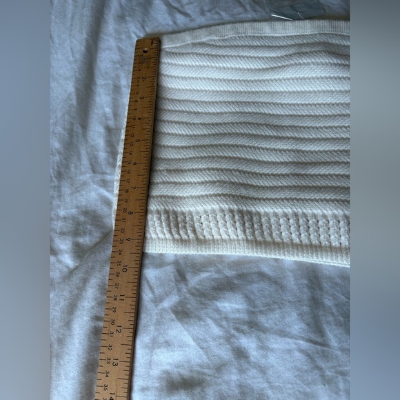 Rebellion Again NEW ivory cream knit tube top bandeau clear straps included XL - Picture 5 of 6